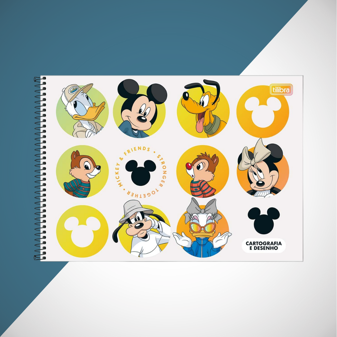 Caderno de desenho Mickey Real Life Poá - Tilibra