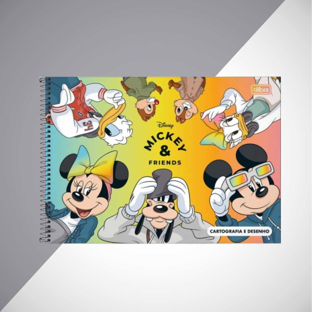 Caderno de desenho Mickey Real Life Friends - Tilibra