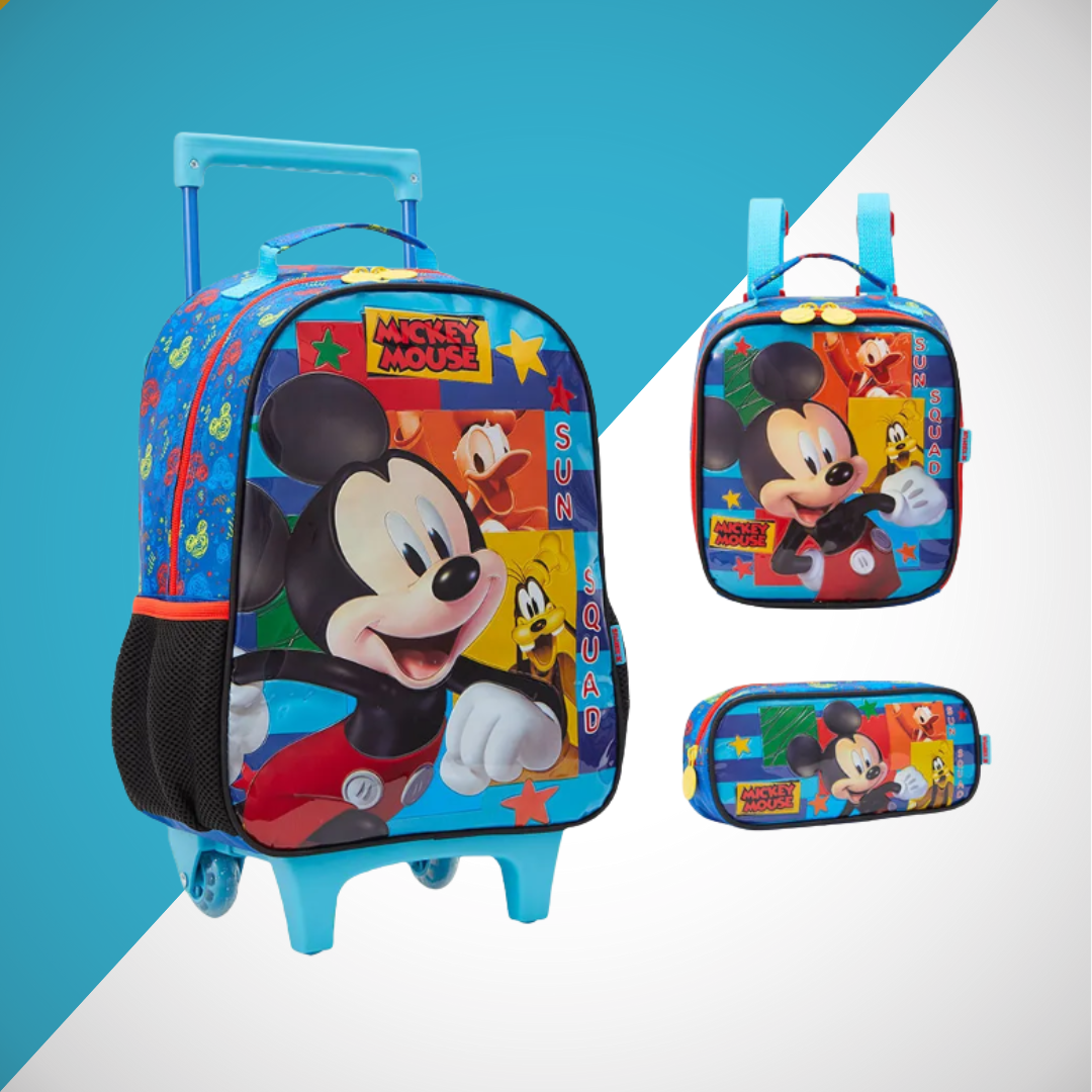 Kit Mochila + Lancheira + Estojo Mickey - Xeryus