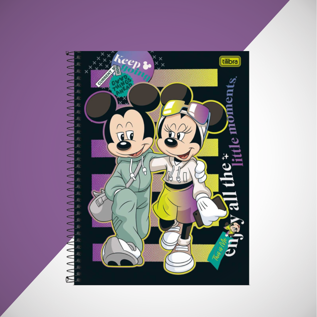 Caderno Mickey Real Life Preto - Tilibra