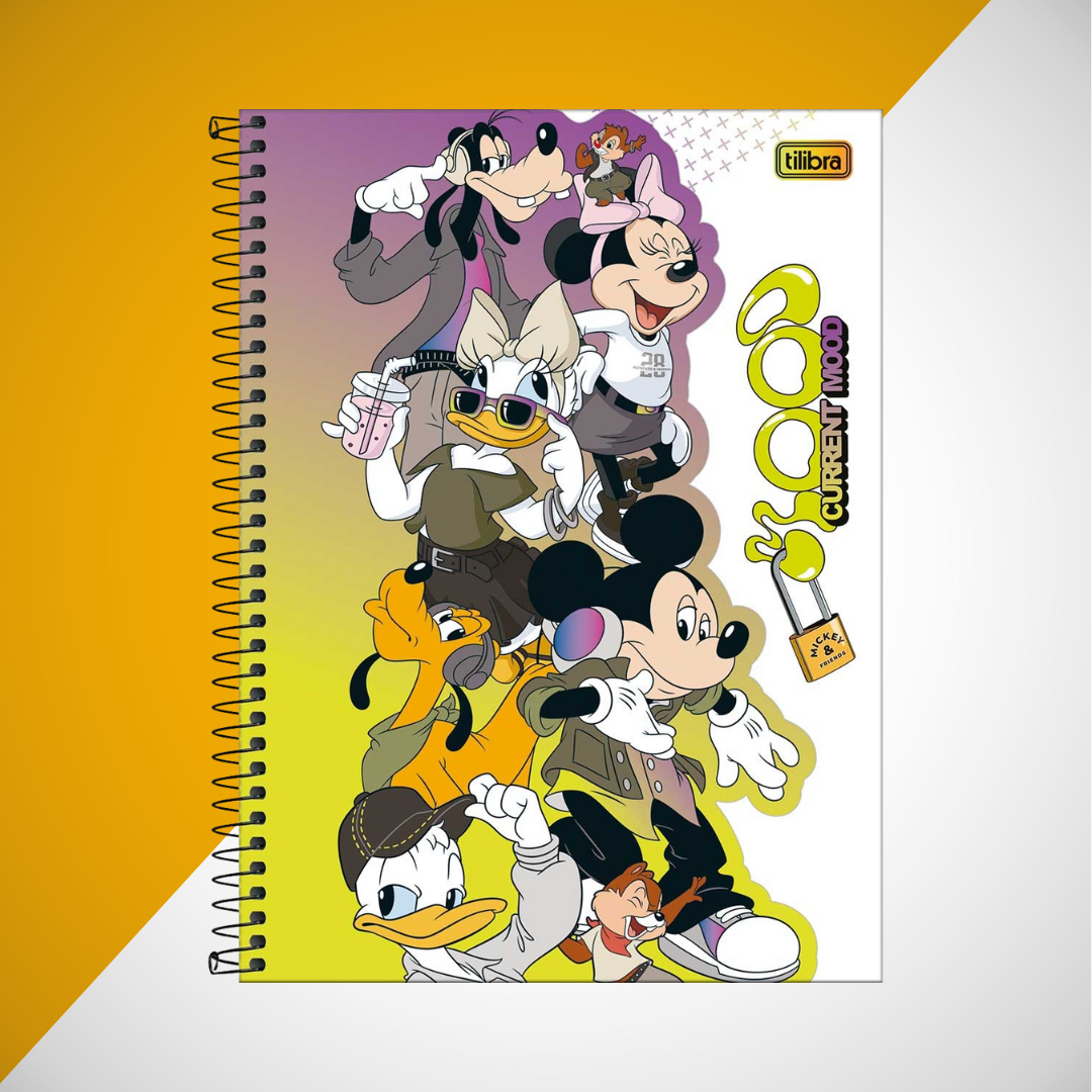 Caderno Espiral Universitário Mickey Real Life D - Tilibra