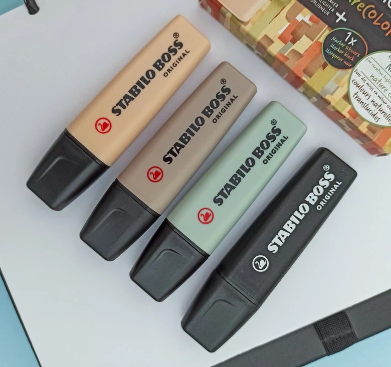 Kit 4 Canetas Marca Texto Stabilo Boss Nature Colors