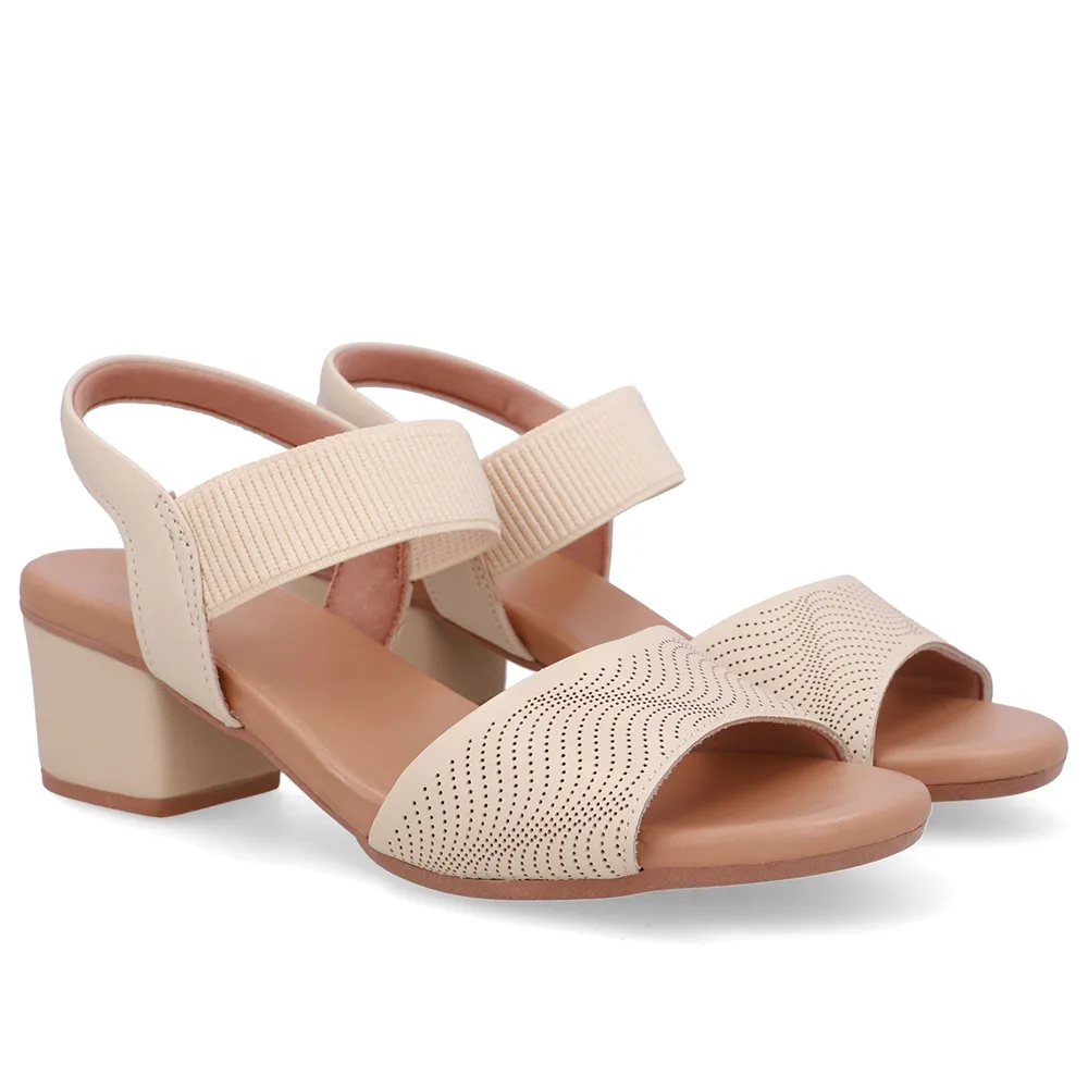  Sandália Salto Bloco Couro